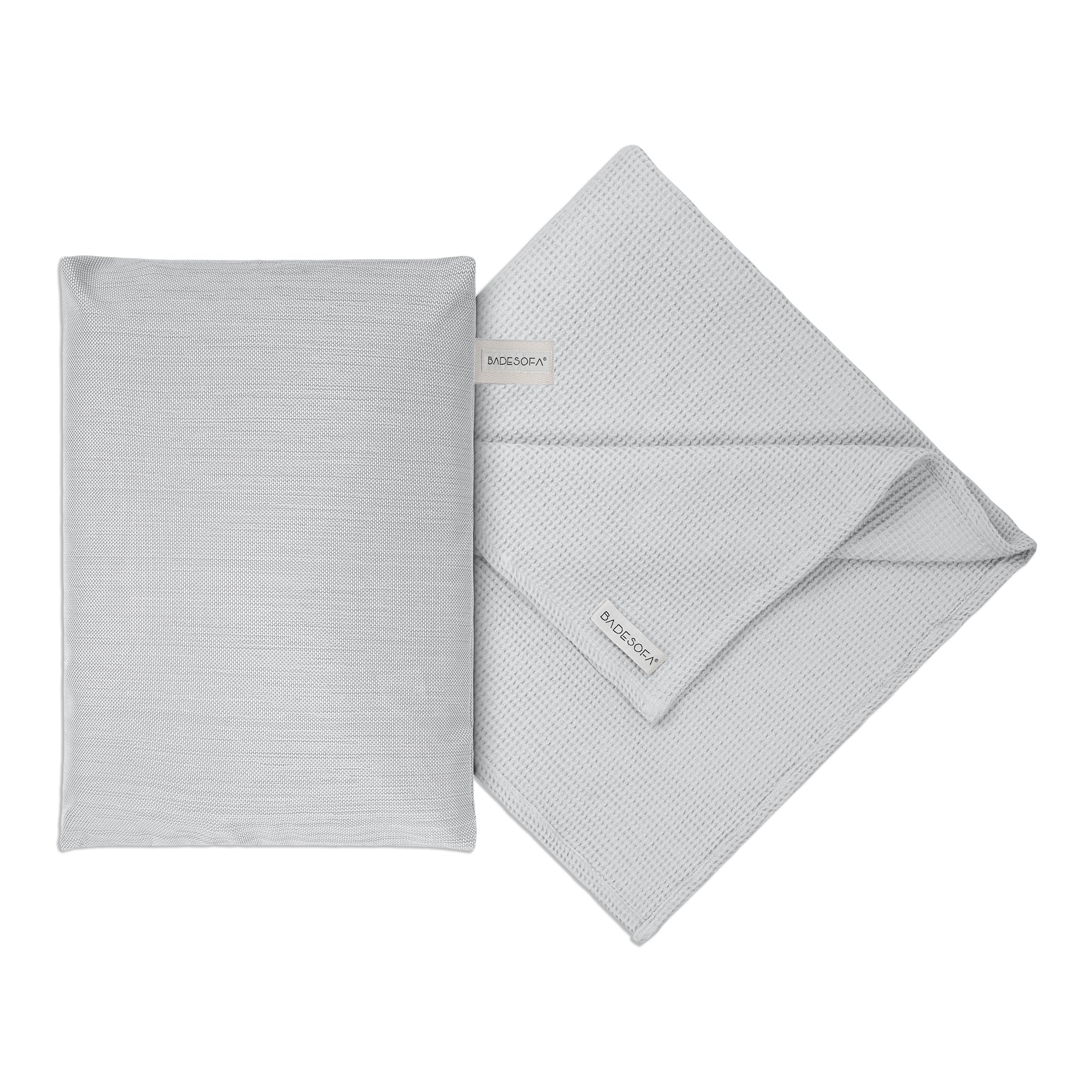 Dampfsauna Set aus Badesofa Sitzkissen und Saunatuch in Cloud (Hellgrau)