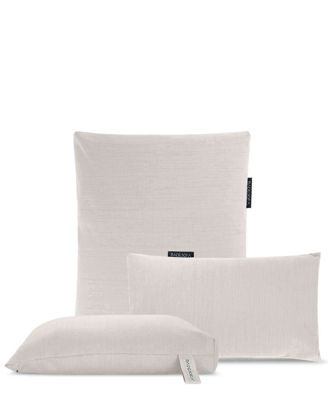 Badesofa Rückenkissen Größe Large, Sitzkissen und Fusskissen in Perlmutt