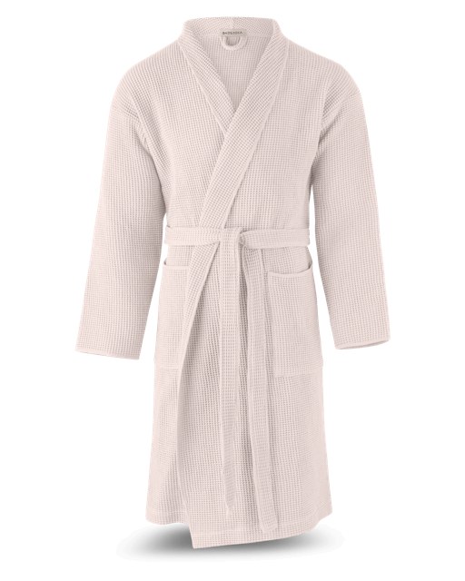 Bademantel Waffelpiqué in  Rosé 