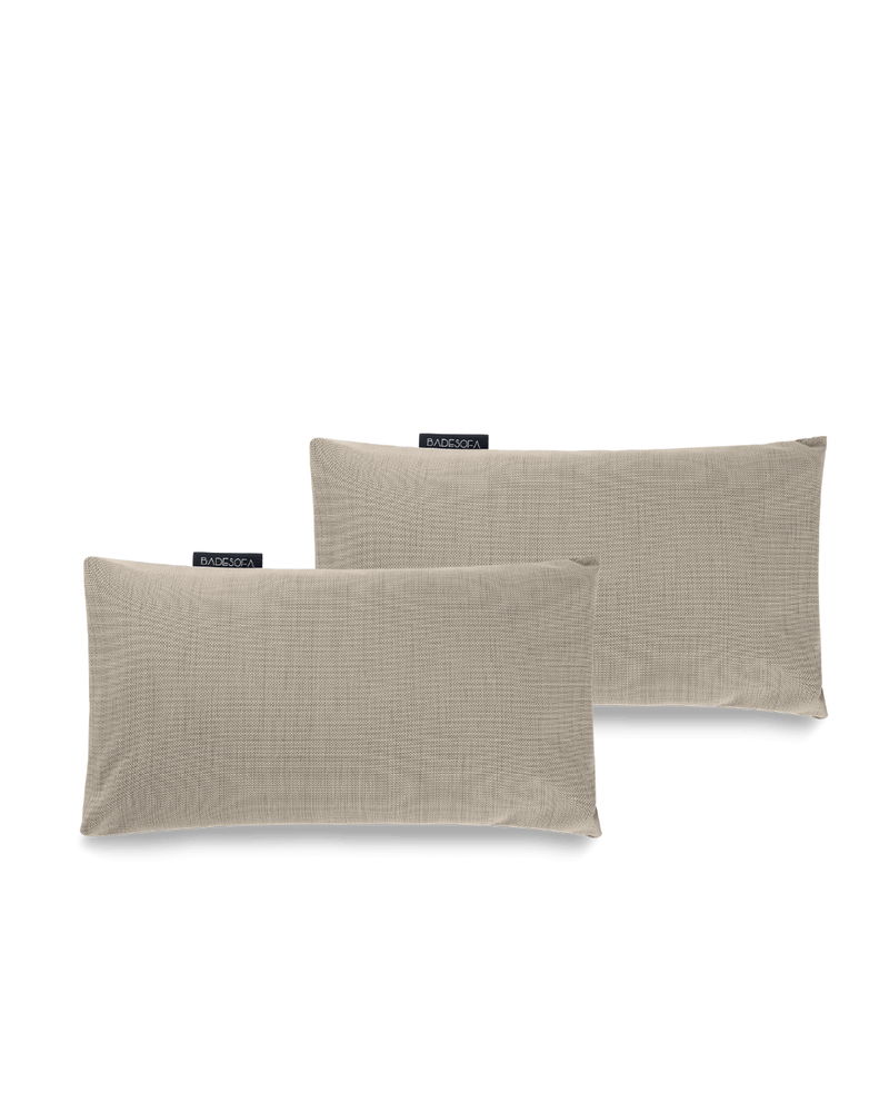 Zwei Poolsofa Relaxkissen in der Farbe Beige 