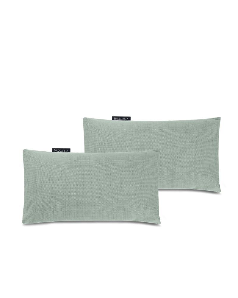 Zwei Poolsofa Relaxkissen in der Farbe Grün 